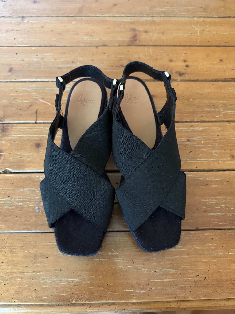 Caslon Black Crisscross Slingback Sandals with Buckle